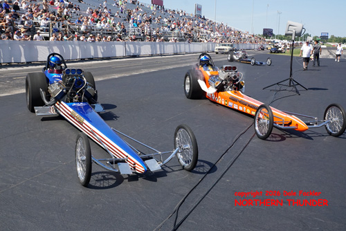 John Wiebe car (left) Warren-Coburn-Miller car (right)